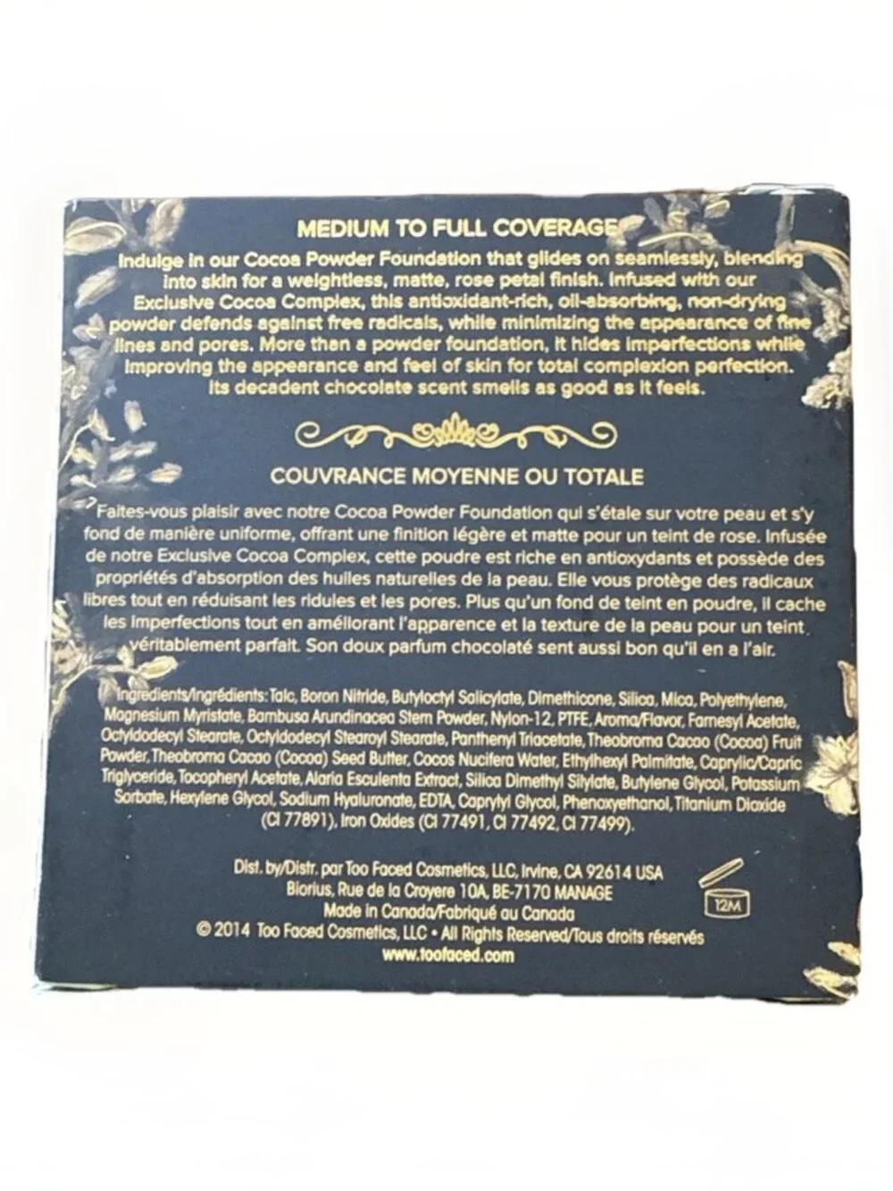 Too Faced Cocoa Powder Foundation Medium Tan New In Box Rare Discontinued HTF